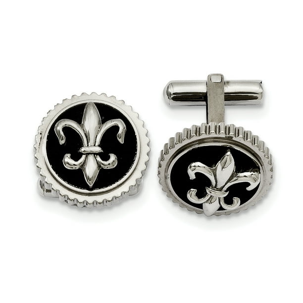Sterling Silver Fleur De Lys MOP Cufflinks Sterling Silver Fleur De Lys MOP Cufflinks